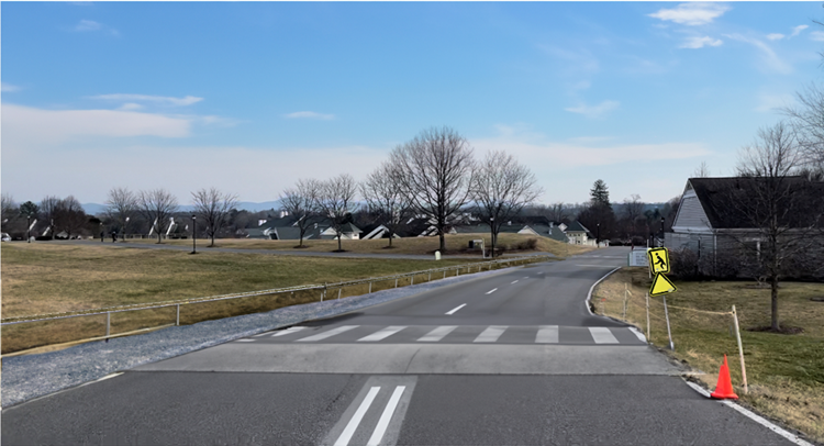 A rendering of the proposed raised crosswalk for Kendal Drive